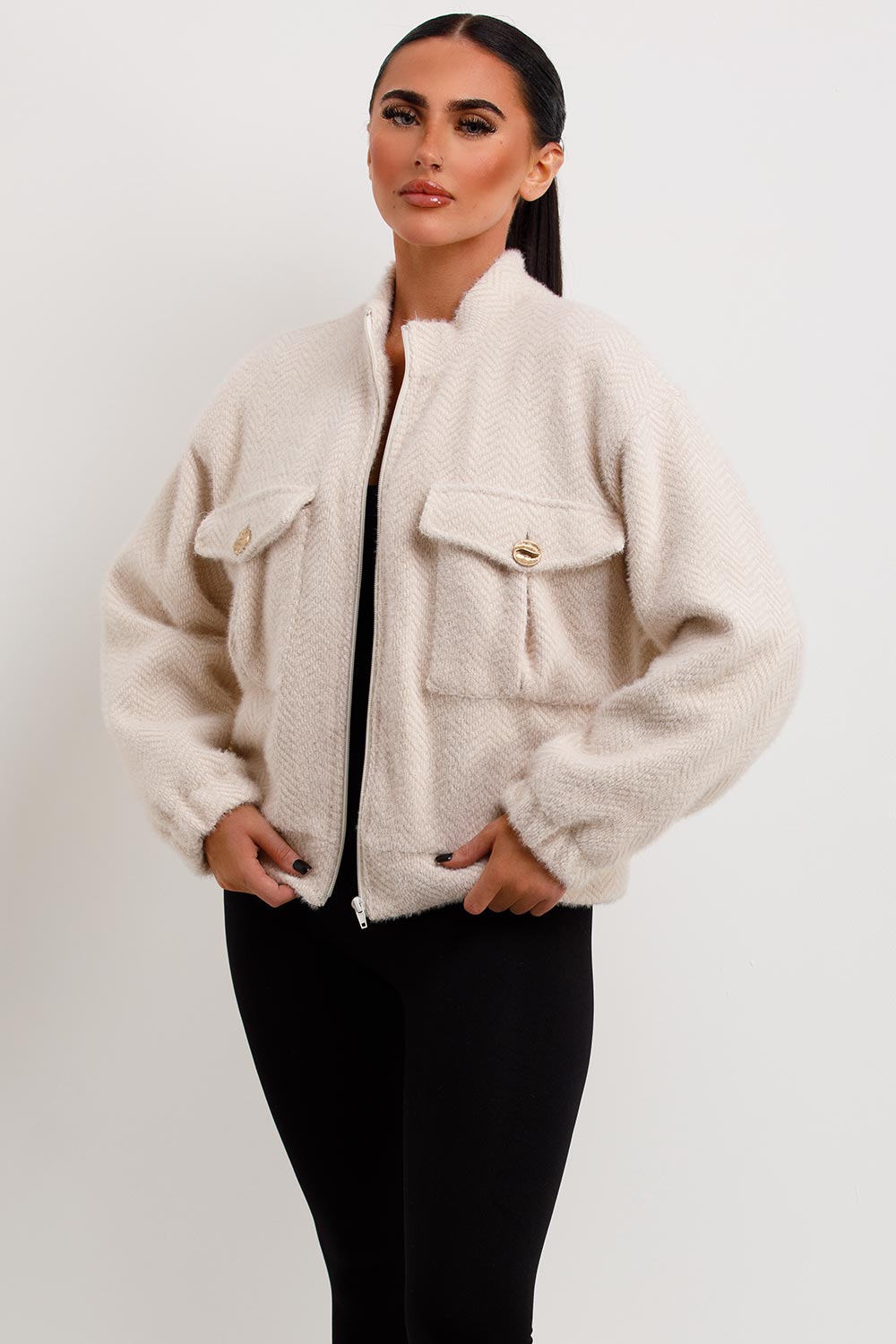 zara womens aviator bomber jacket