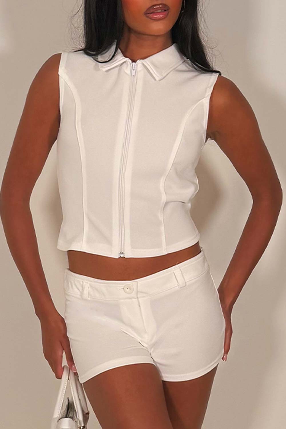 festival micro shorts and top two pieec co ord summer festival going out outfit styledup whitefox uk