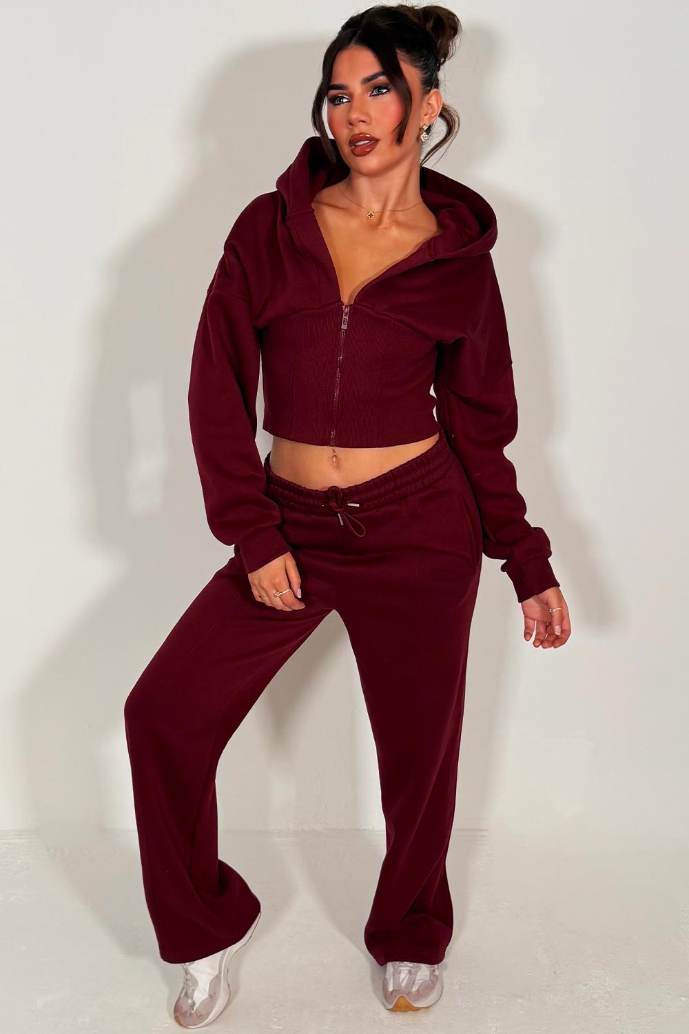 womens joggers and crop corset hoodie everyday tracksuit set styledup fashion