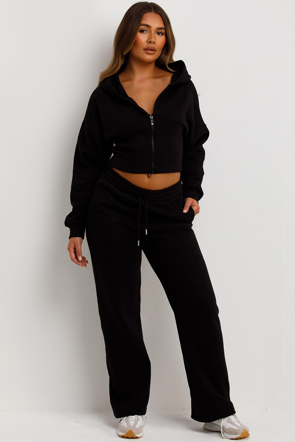 corset hoodie and joggers tracksuit co rod set for womens styledup