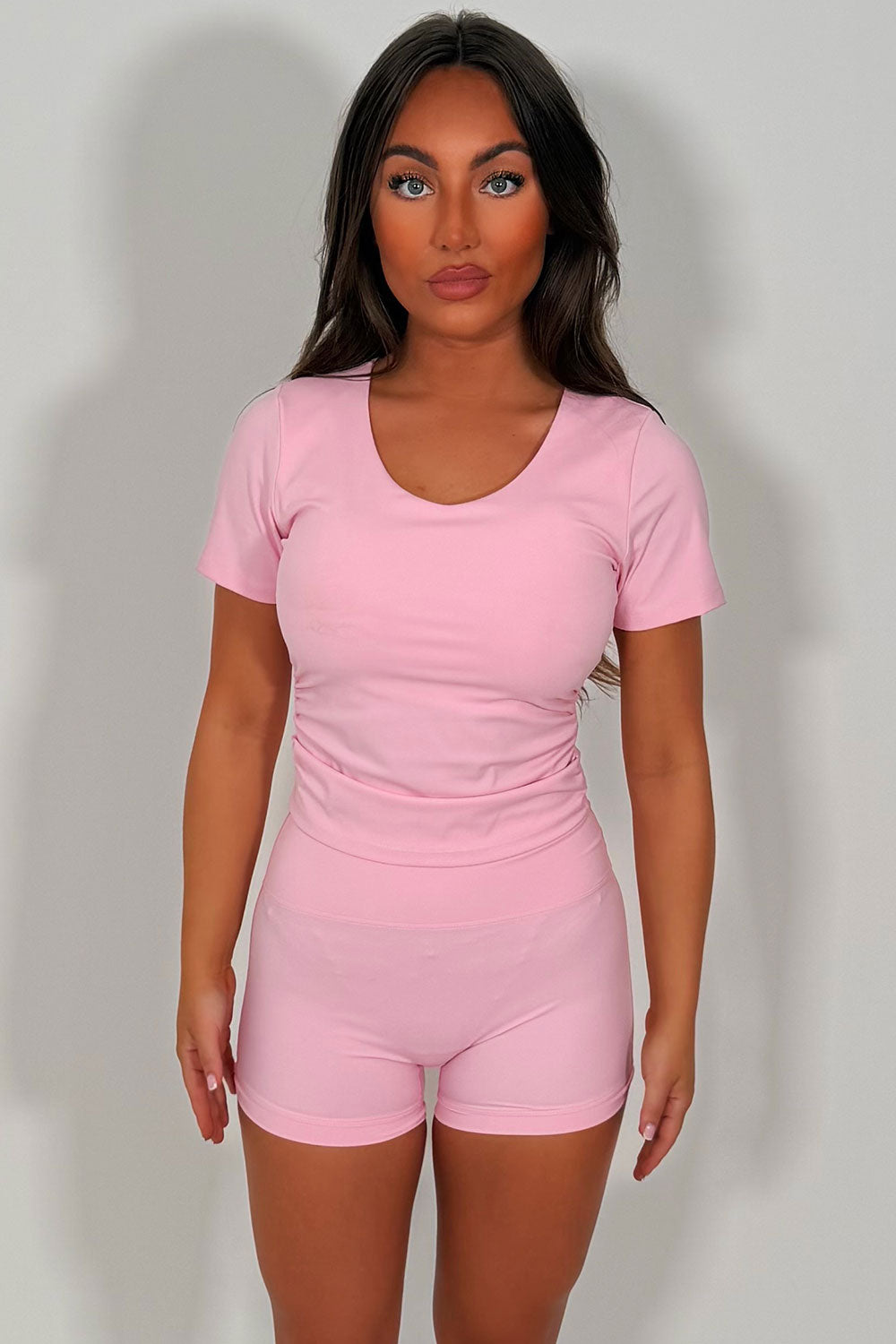 alo yoga womens shorts and crop top co ord set summer everyday outfit styledup