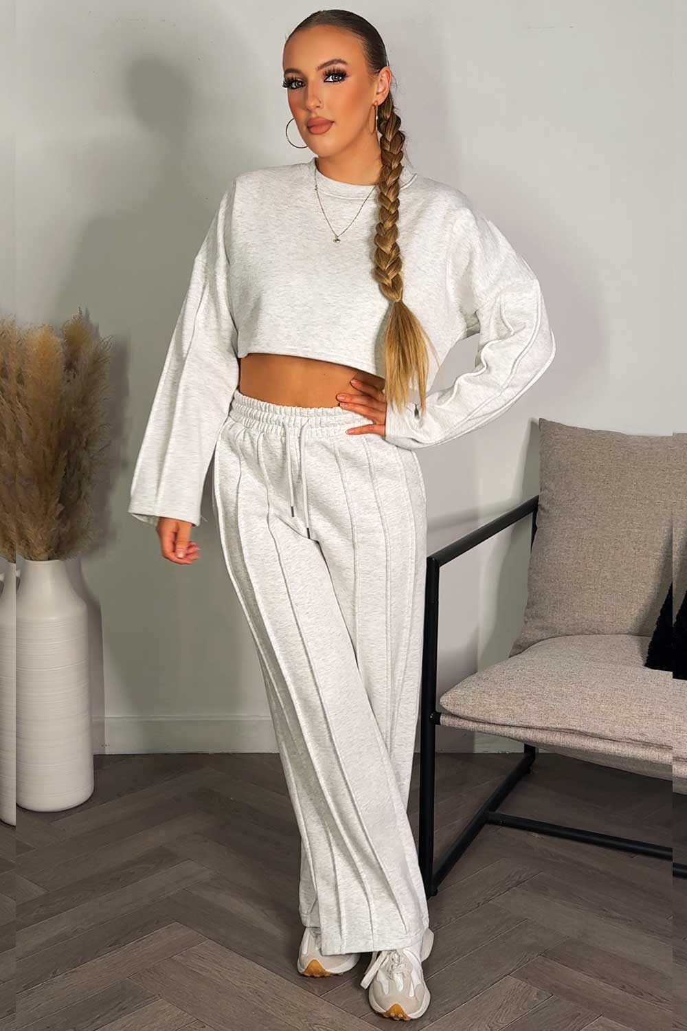 seam joggers and sweatshirt tracksuit set zara womens