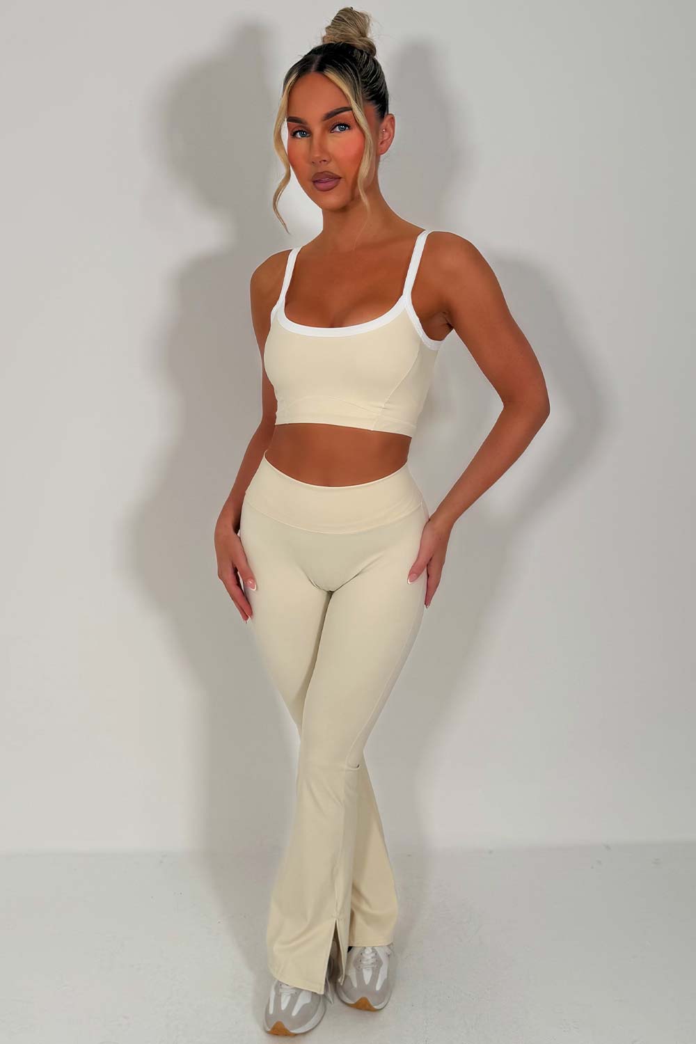 womens flare trousers and top two piece co ord set styledup uk