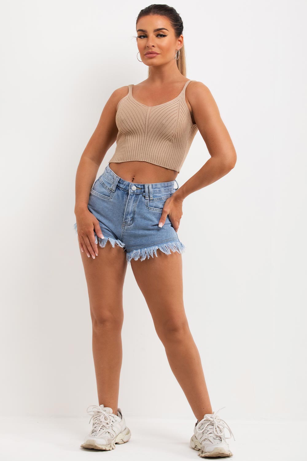 ribbed knitted crop top