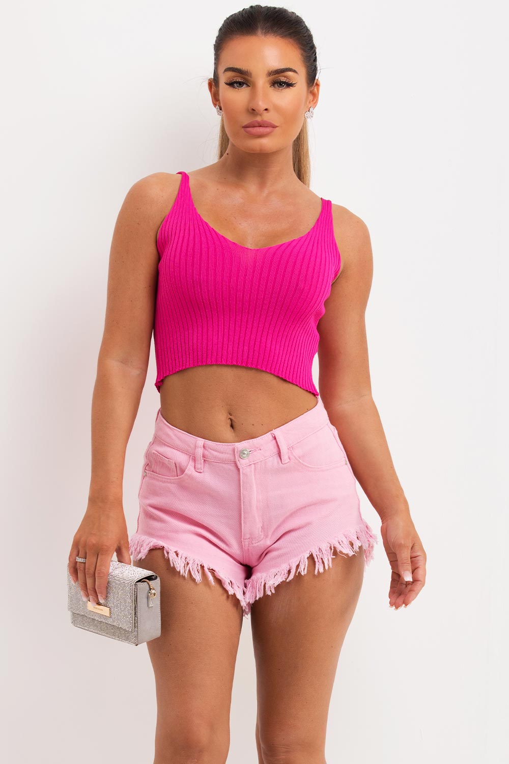 ribbed knitted crop top uk