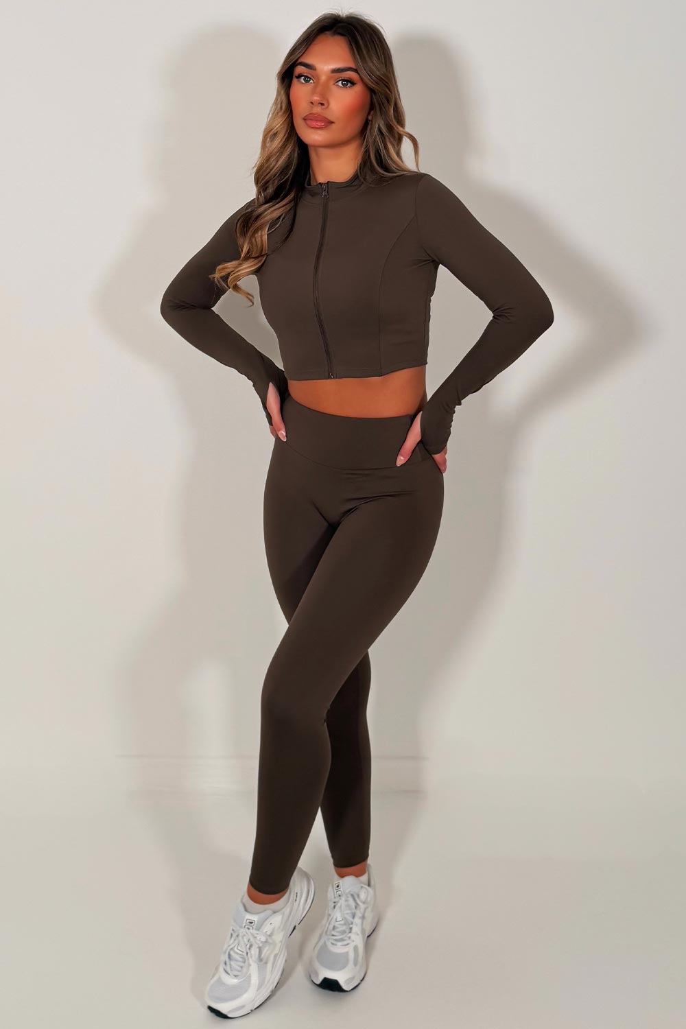 womens three piece yoga pilates gym set activewear outfit seamless styledup