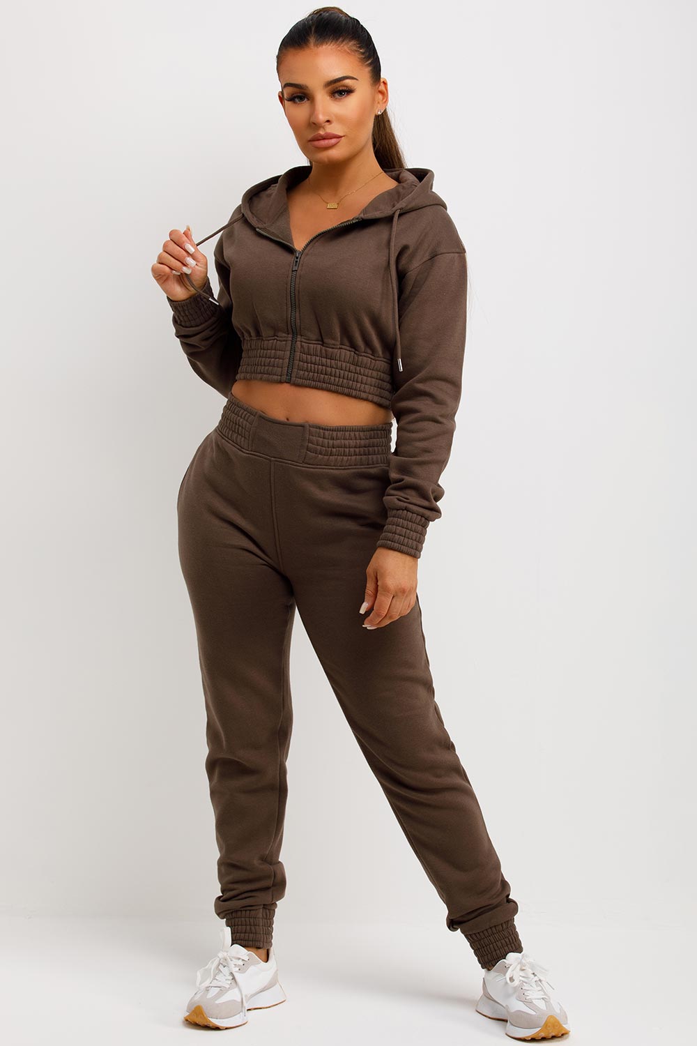 cropped tracksuit with zip front