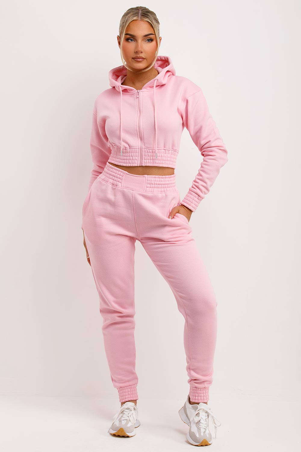 womens crop zip tracksuit co ord