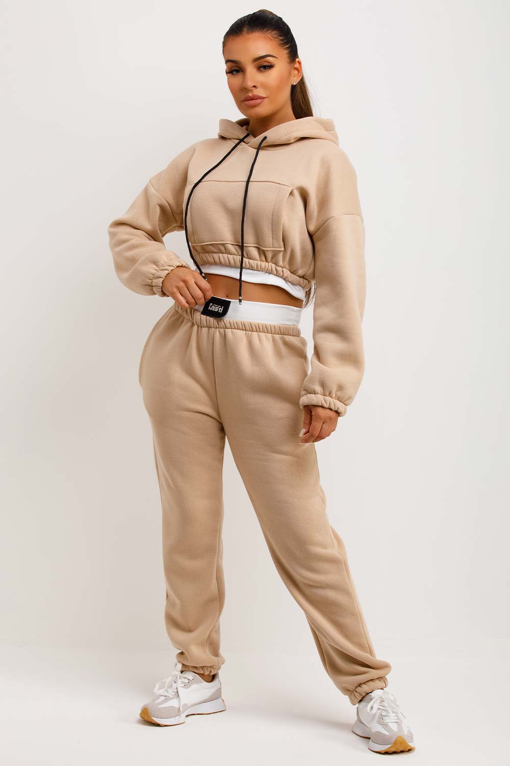 womens crop hooded tracksuit