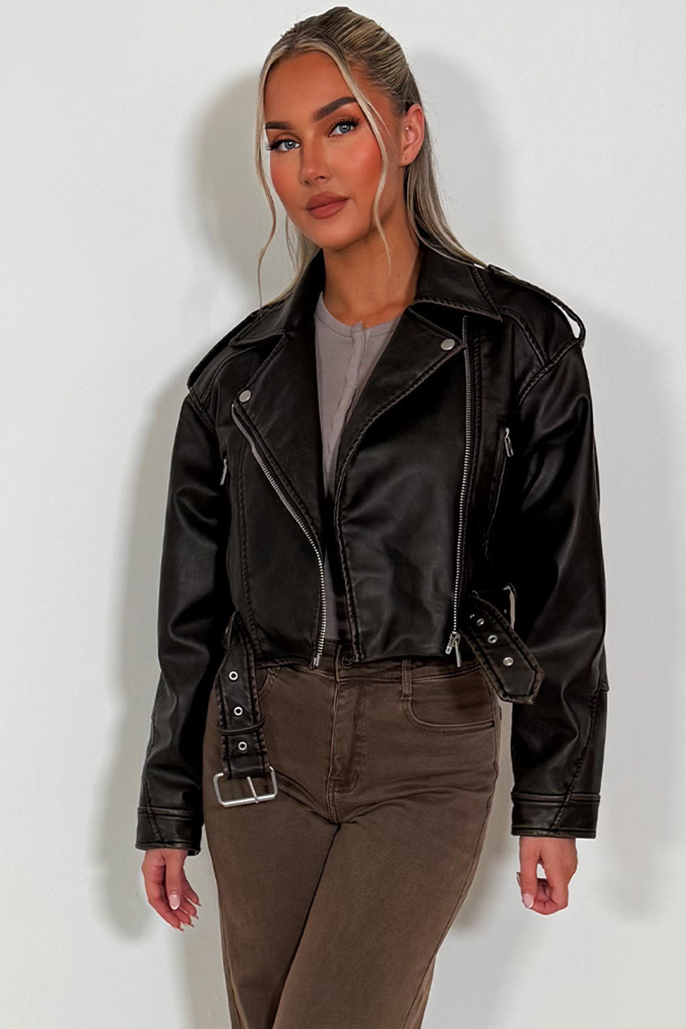 faux leather jacket with collar zara womens vegan friendly outerwear