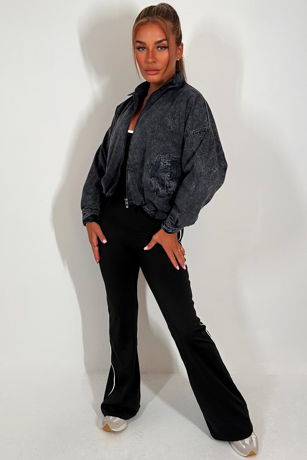 crop bomber jacket zara womens