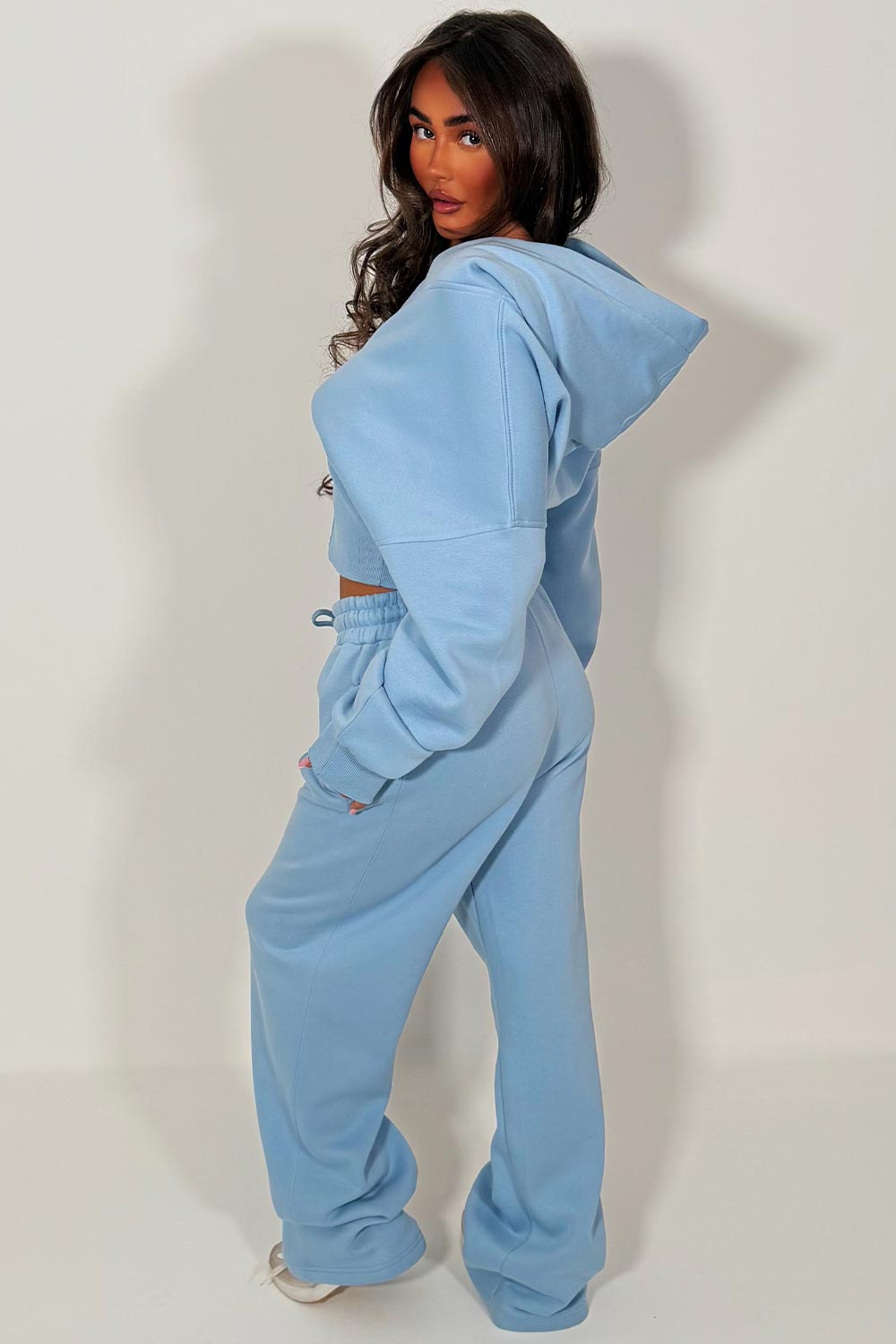 womens zara tracksuit set sky blue