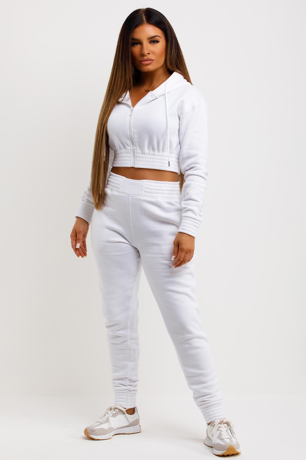 womens crop tracksuit with zip front tiktok