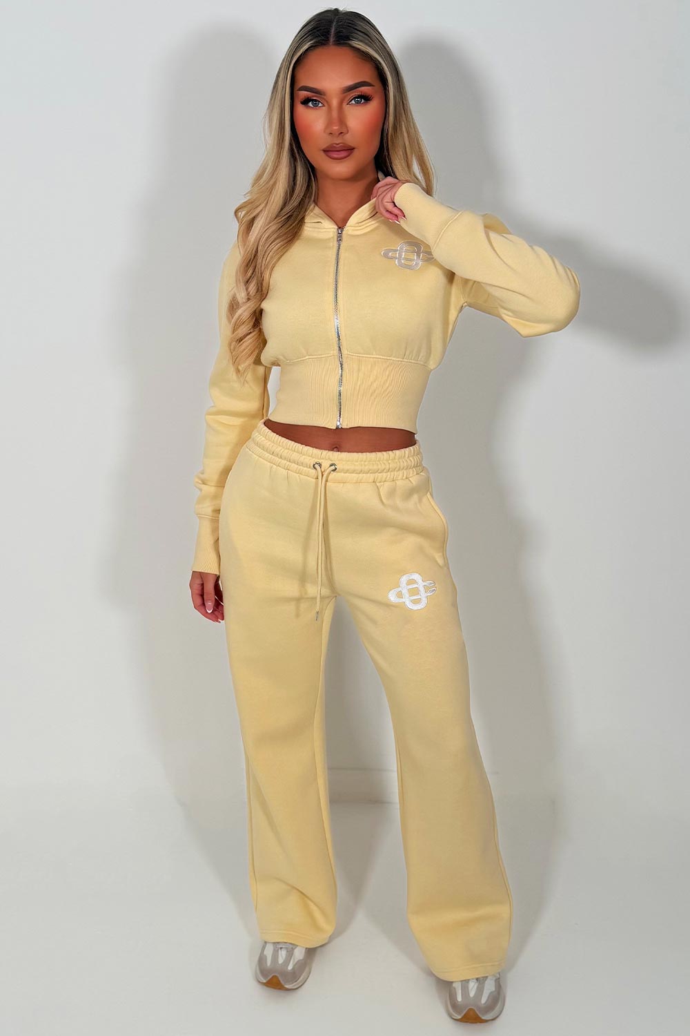 womens crop corset hoodie and joggers two piece loungewear co ord couture club set styledup fashion airport outfit
