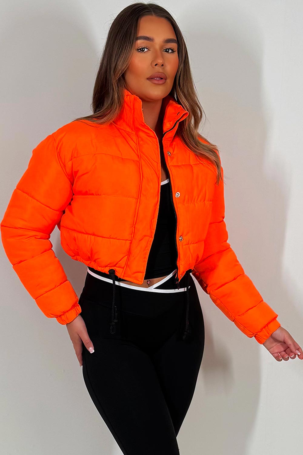 womens puffer jacket cropped womens bershka
