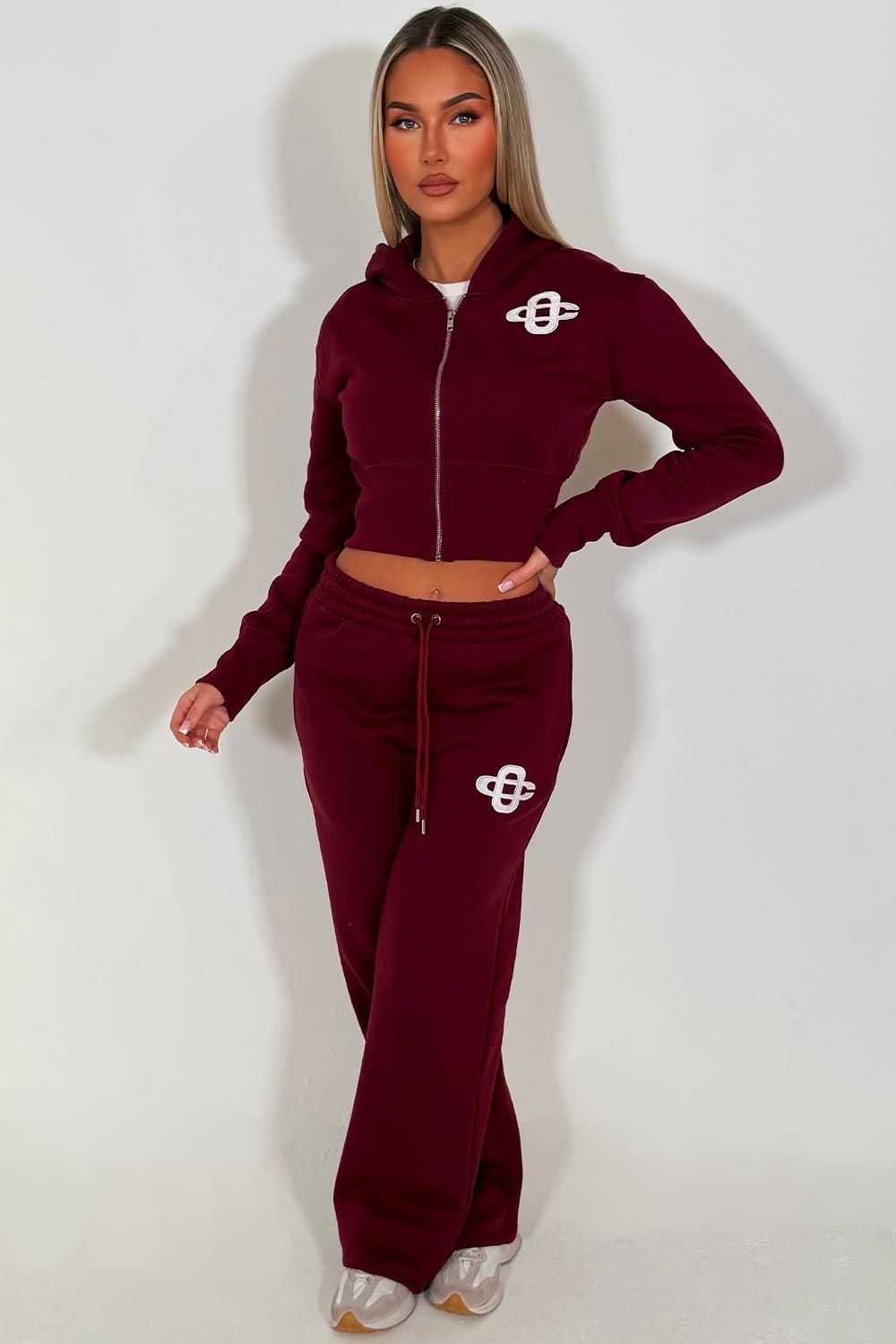 womens crop corset hoodie and joggers casual loungewear co ord set airport outfit styledup