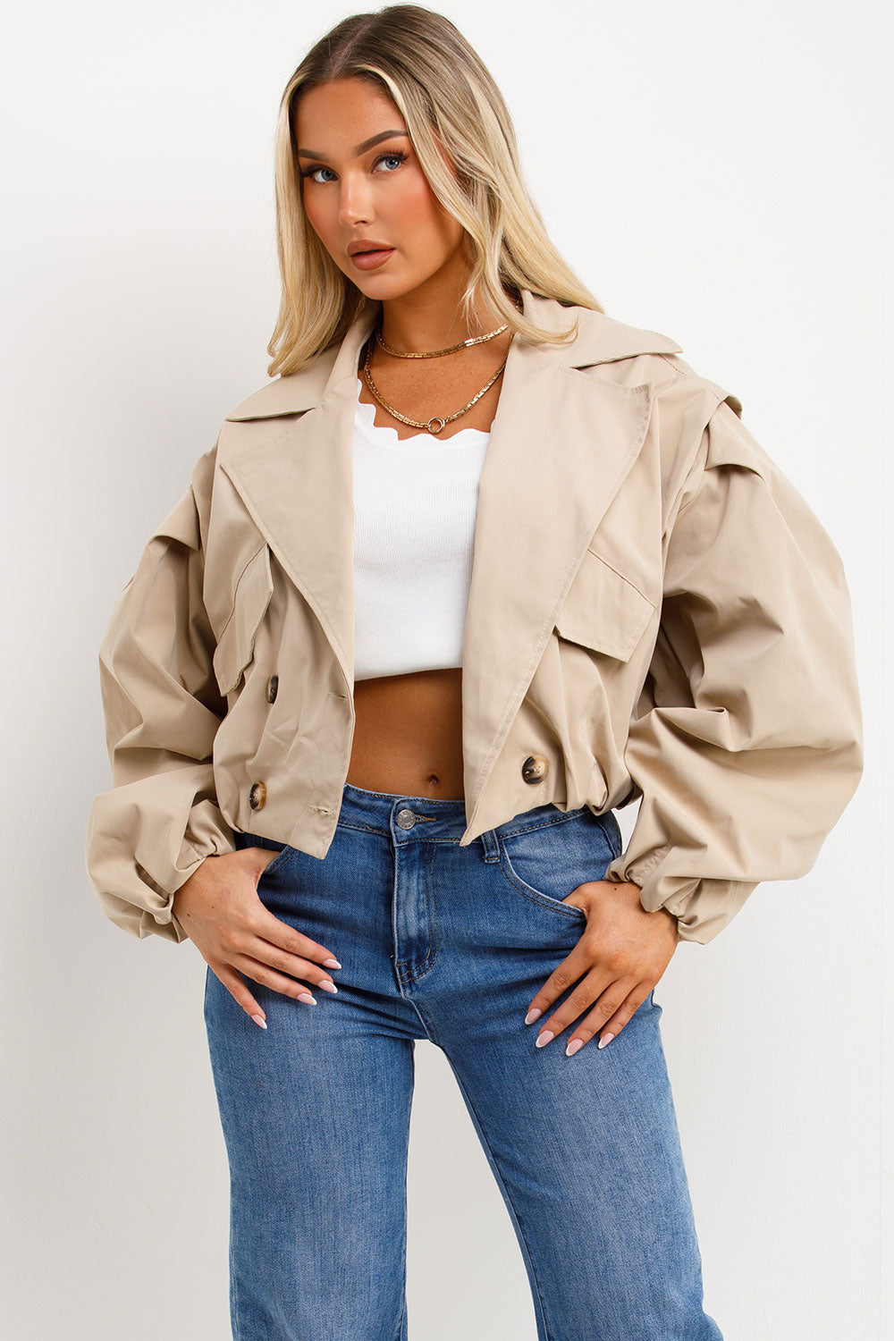 zara womens double breasted short trench jacket