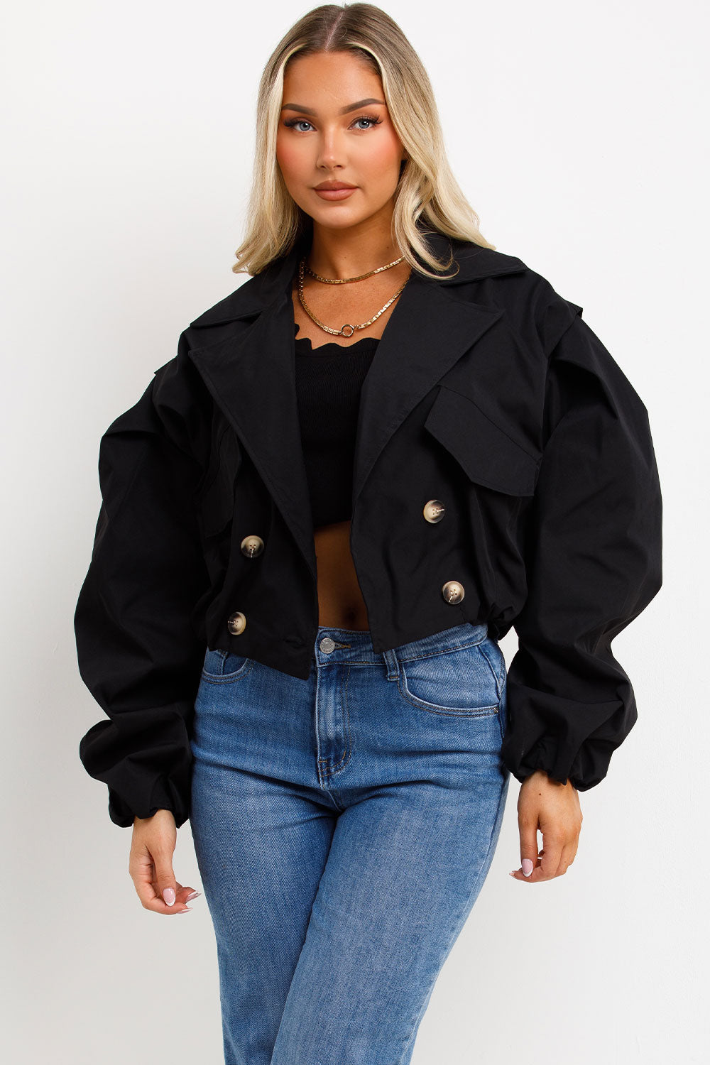 zara womens double breasted short trench jacket