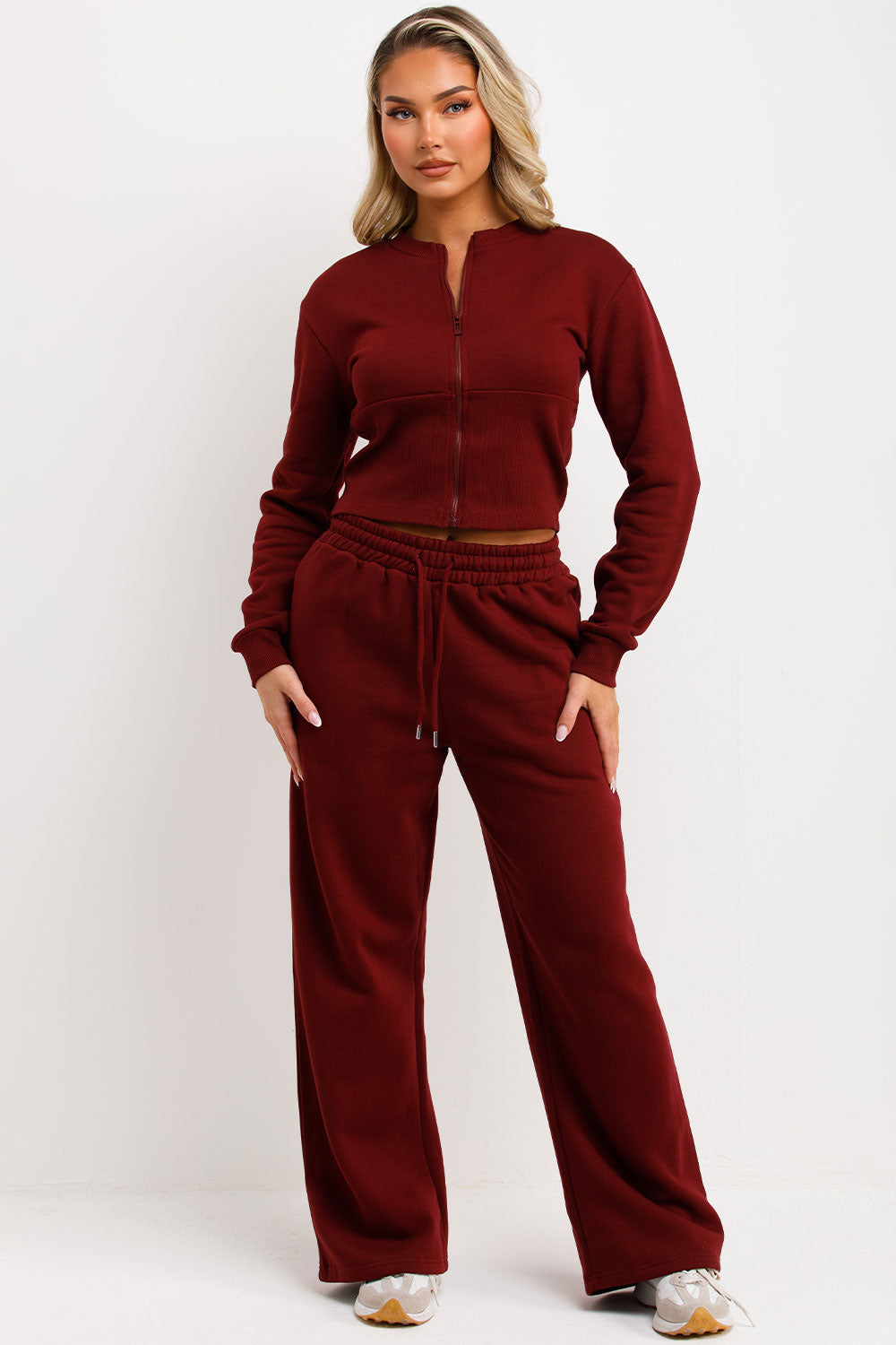 womens joggers and compressed waist crop sweatshirt top tracksuit co ord airport outfit styledup
