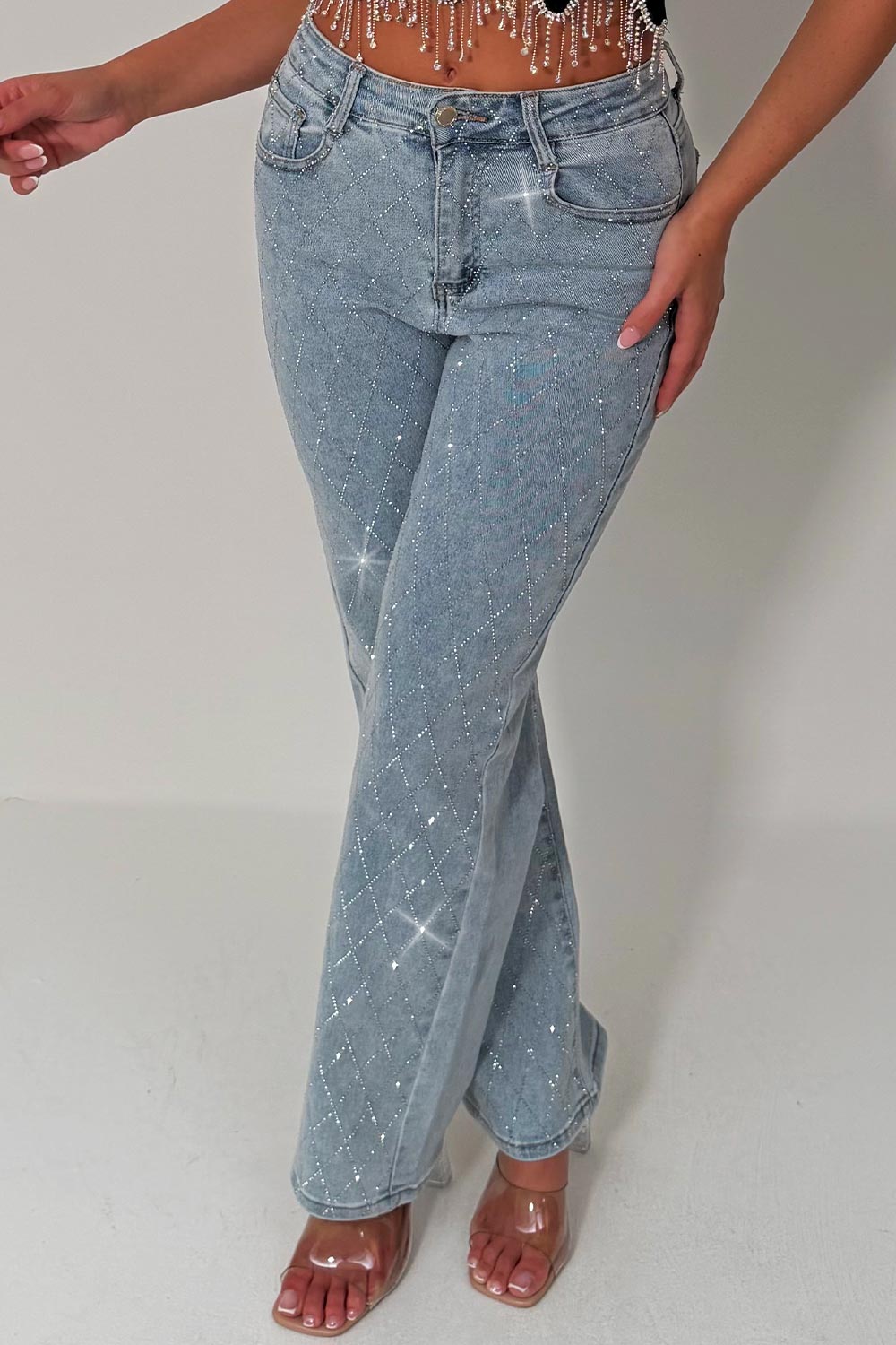 womens diamante jeans styledup uk sale