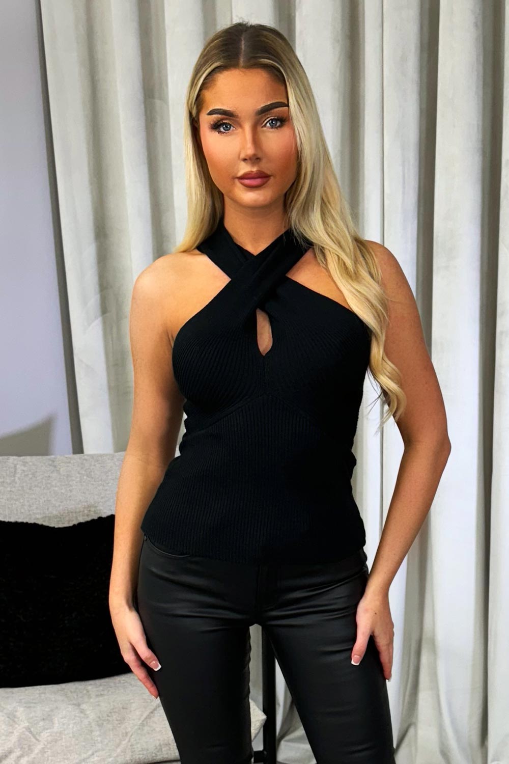 cut out rib top going out outfit