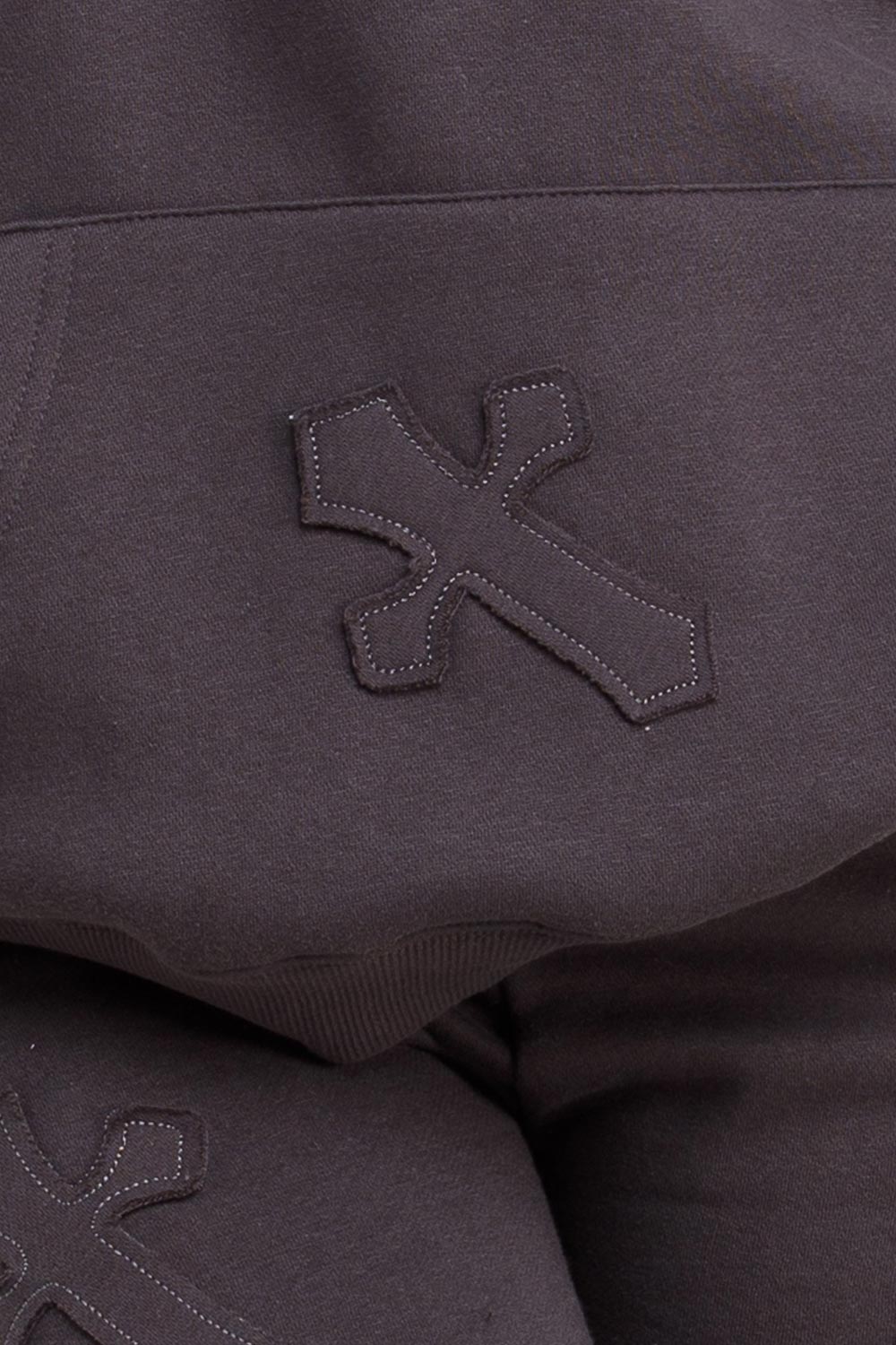 womens distressed cross hoodie and joggers set loungewear styled up