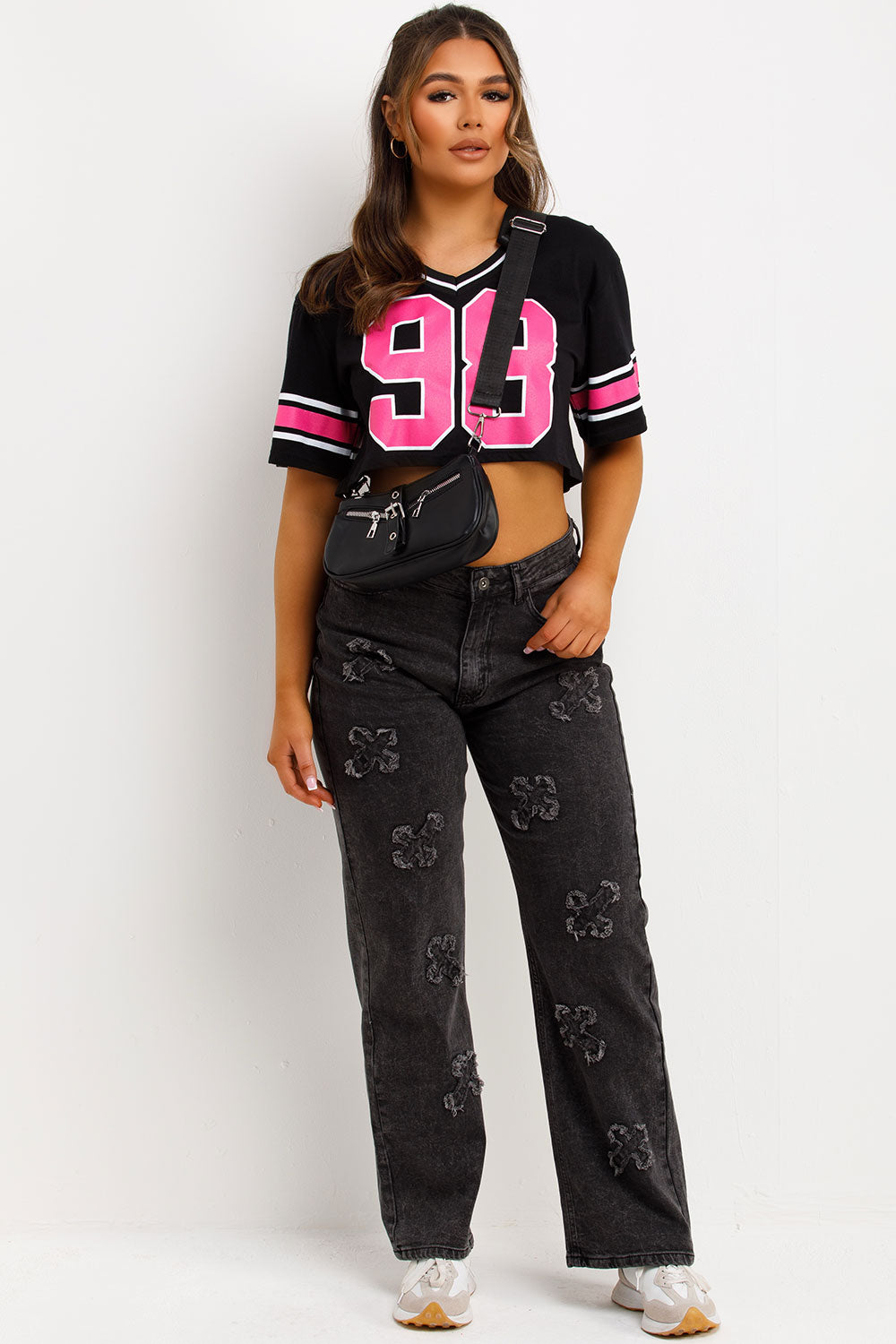baggy jeans with crosses styledup