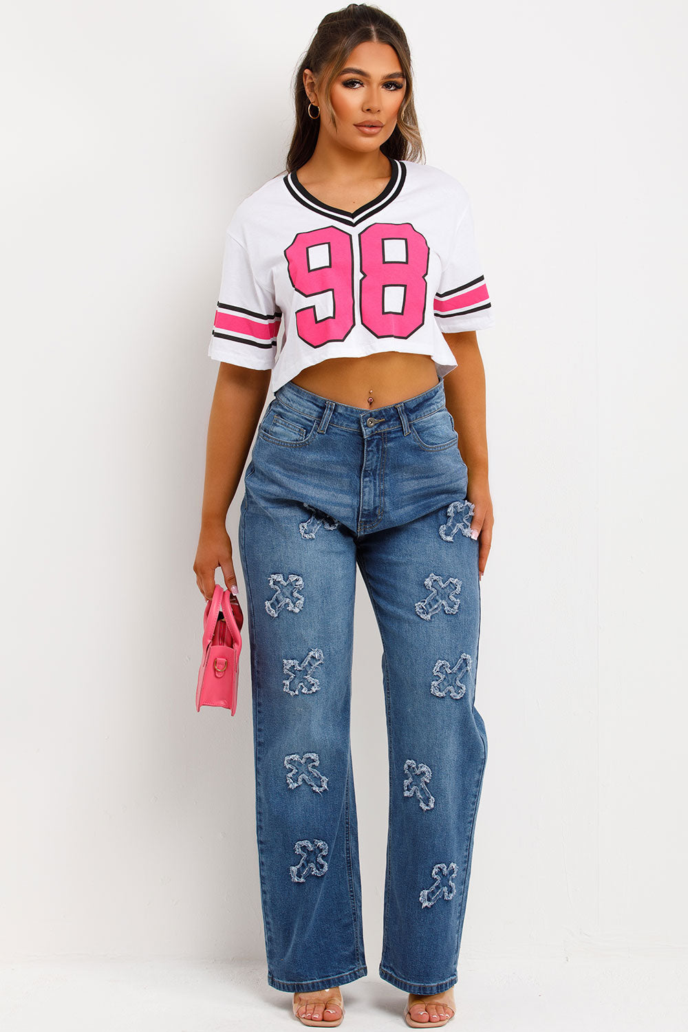 baggy jeans with crosses styledup