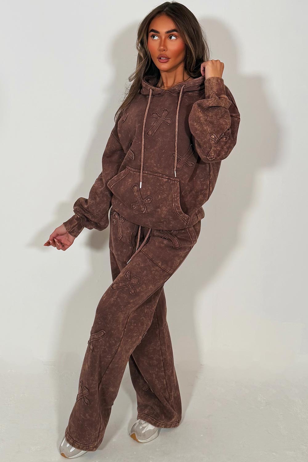 cross tracksuit loungewear set womens styledup