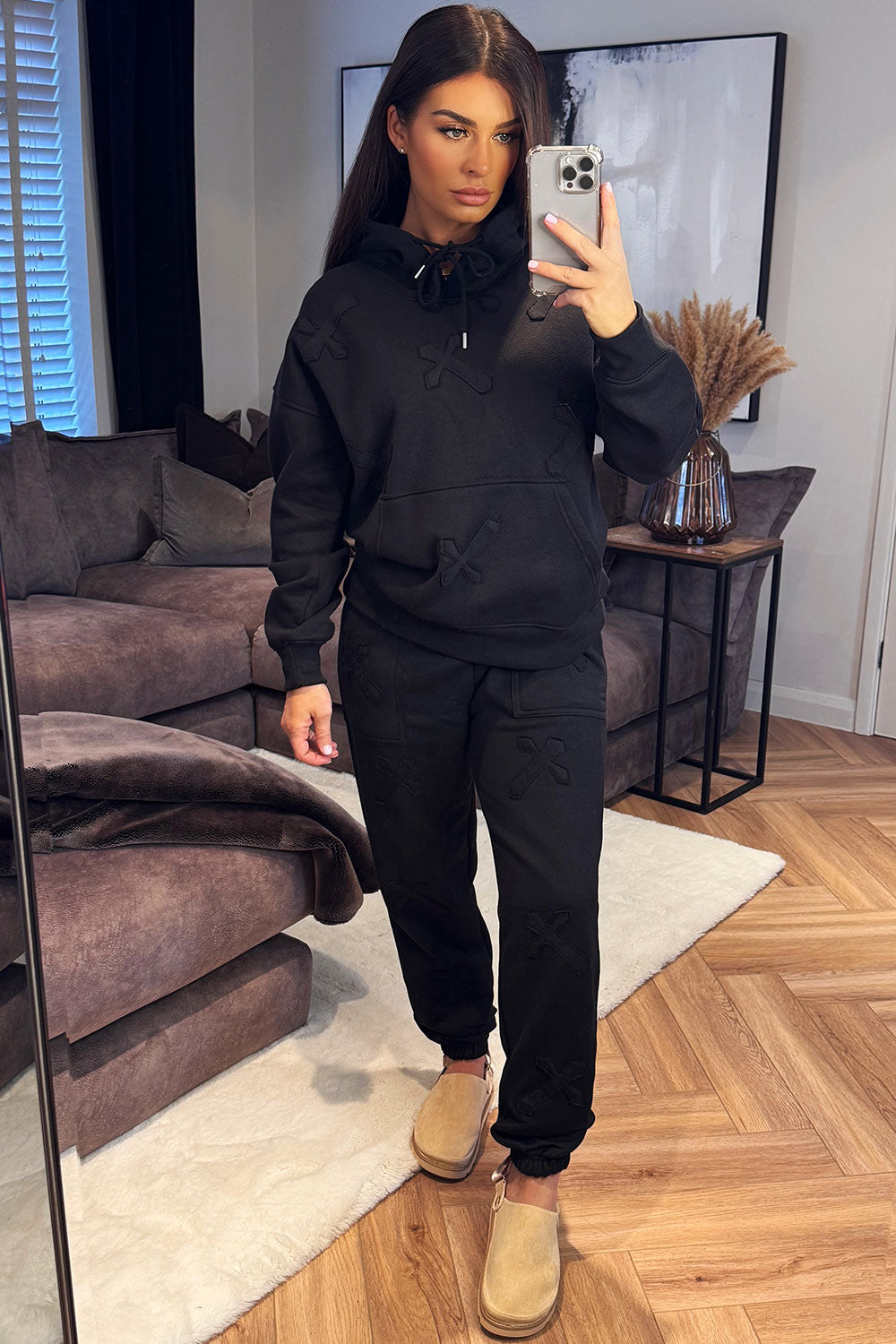 cross tracksuit loungewear set womens styledup