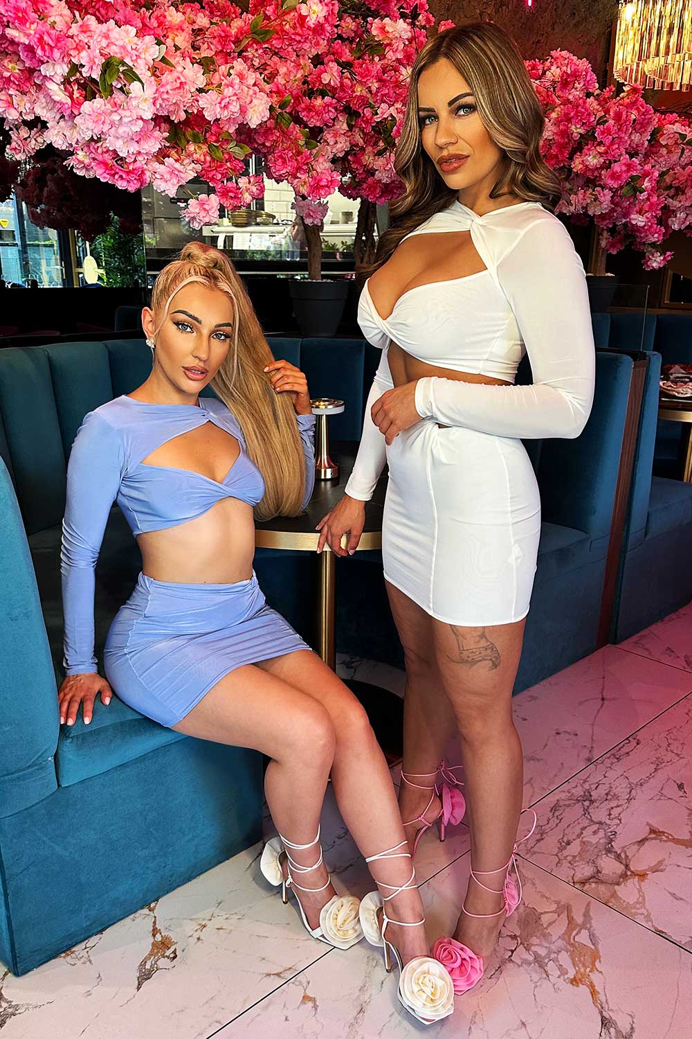 slinky bodycon skirt and crop top co ord