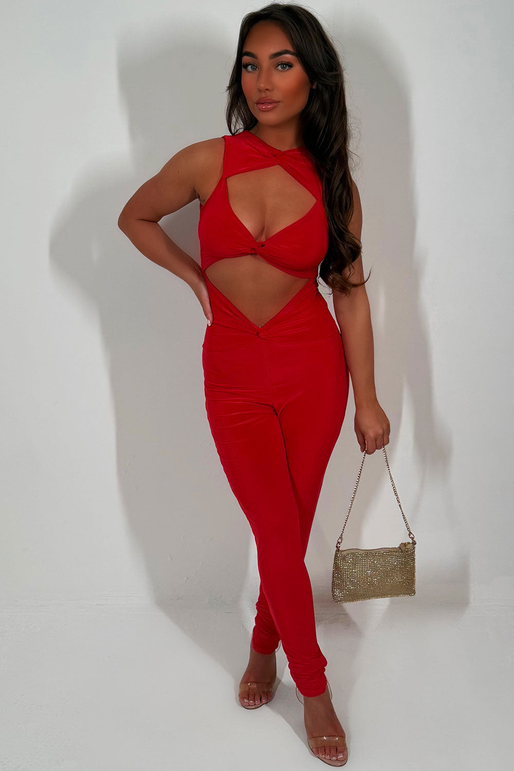 cut out detail jumpsuit occasion races outfit styledup