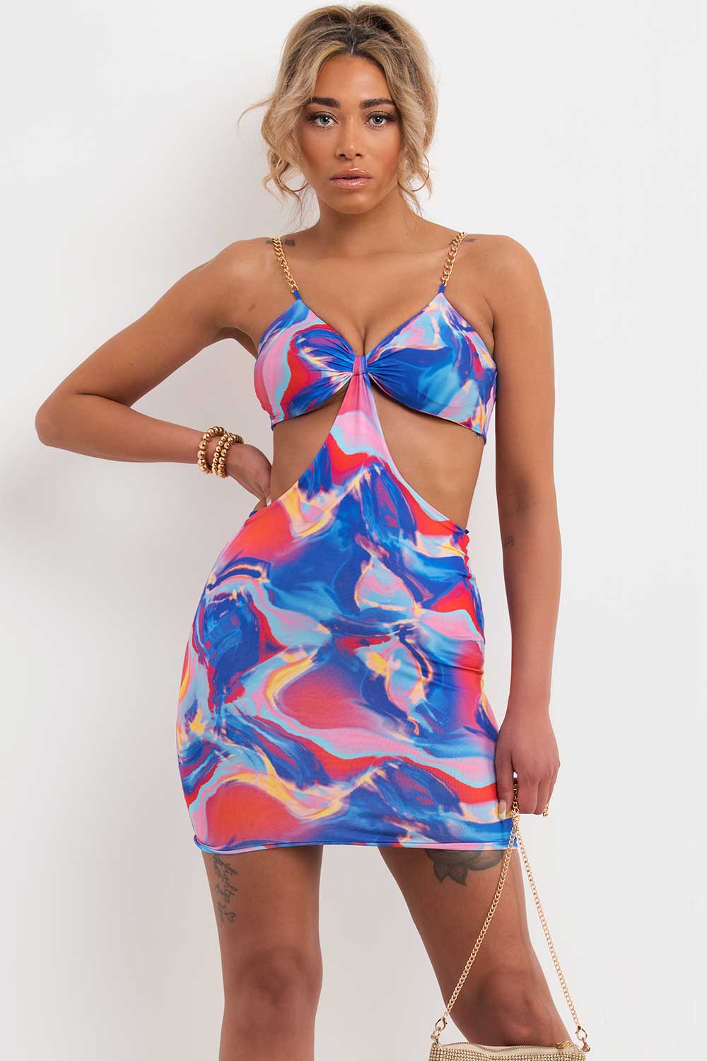 cut out mini bodycon dress