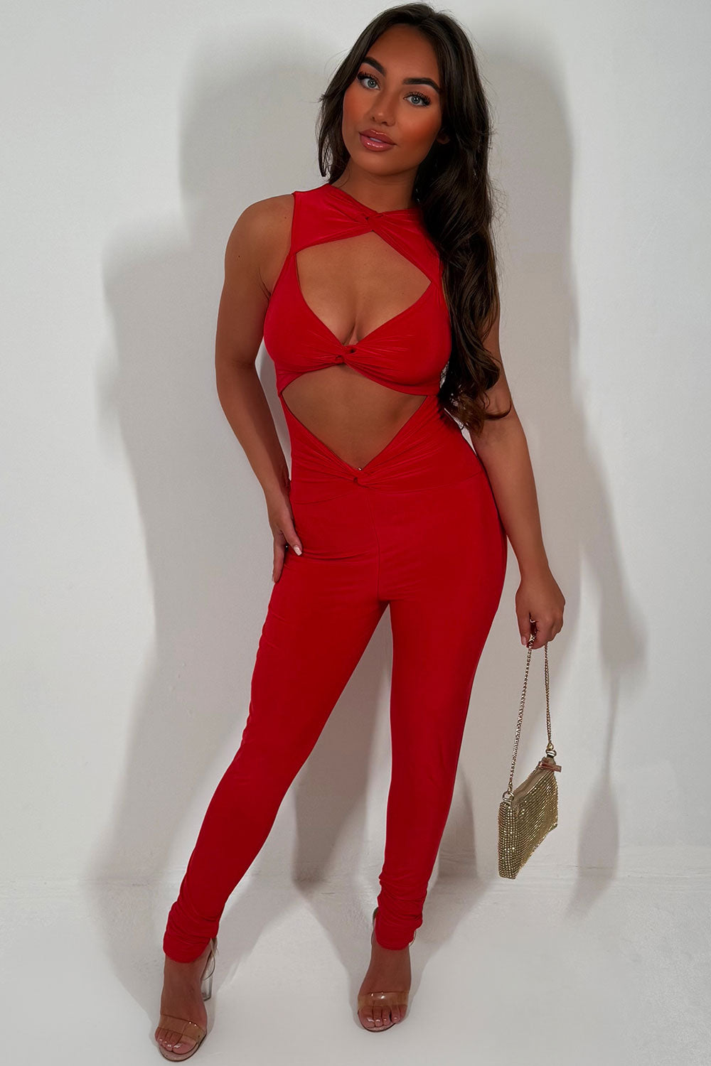 cut out detail jumpsuit going out summer occasion outfit