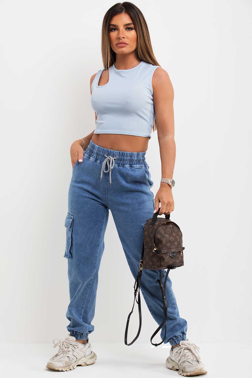 cargo denim jeans
