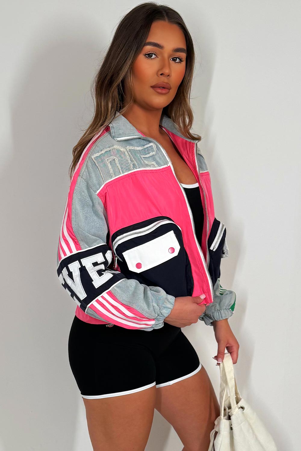 zara womens festival denim jacket styledup