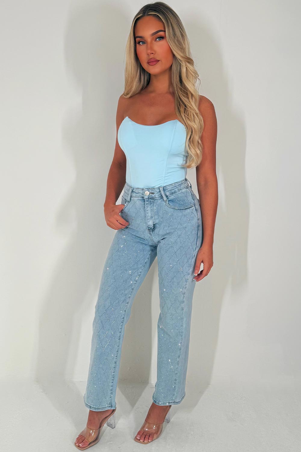 rhinestone jeans zara womens