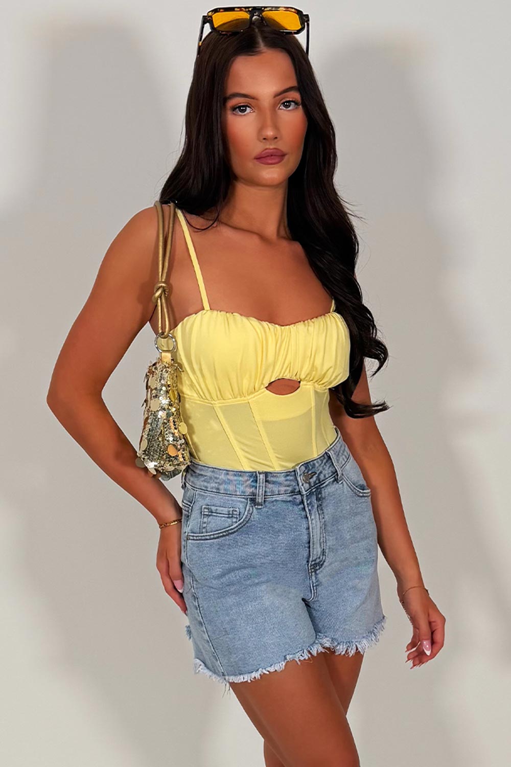 denim blue diamante shorts for womens zara uk sale