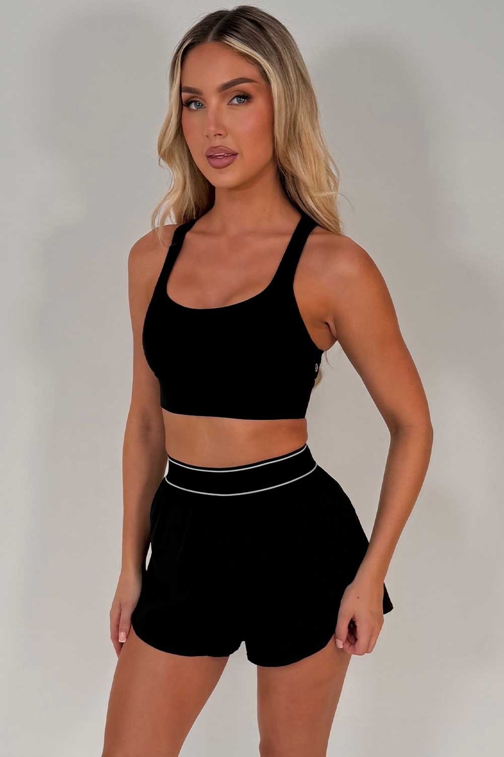 womens gym shorts black styledup uk