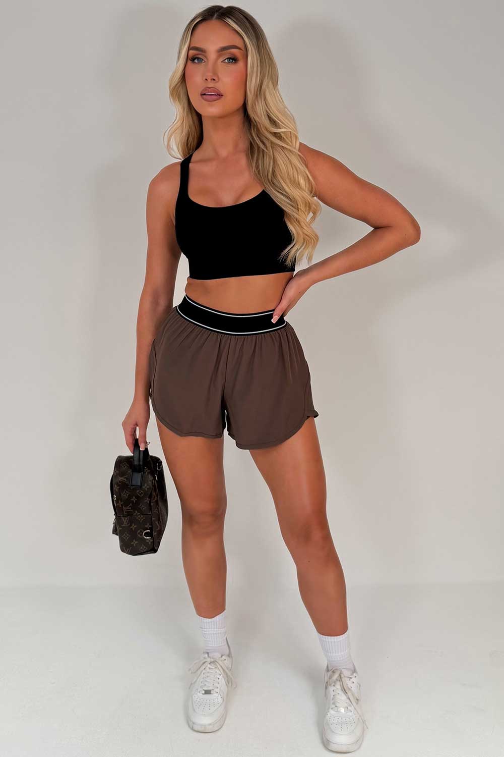 womens gym shorts with boxer style waistband styledup uk