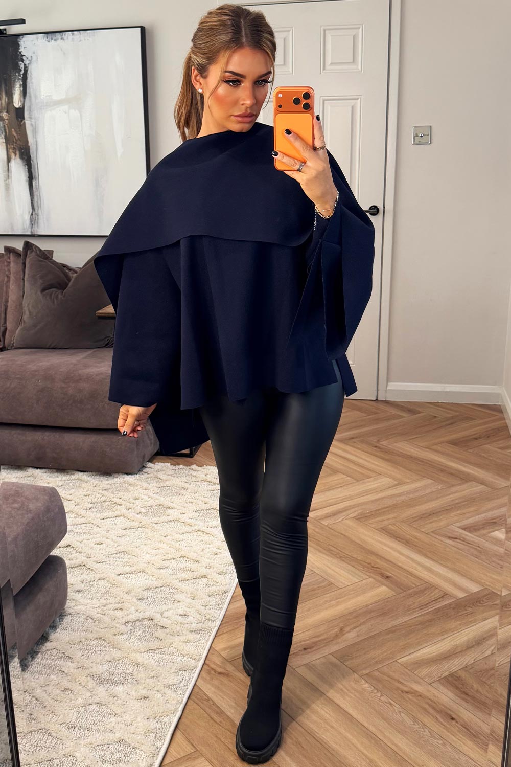 womens cape with scarf poncho coat zara uk