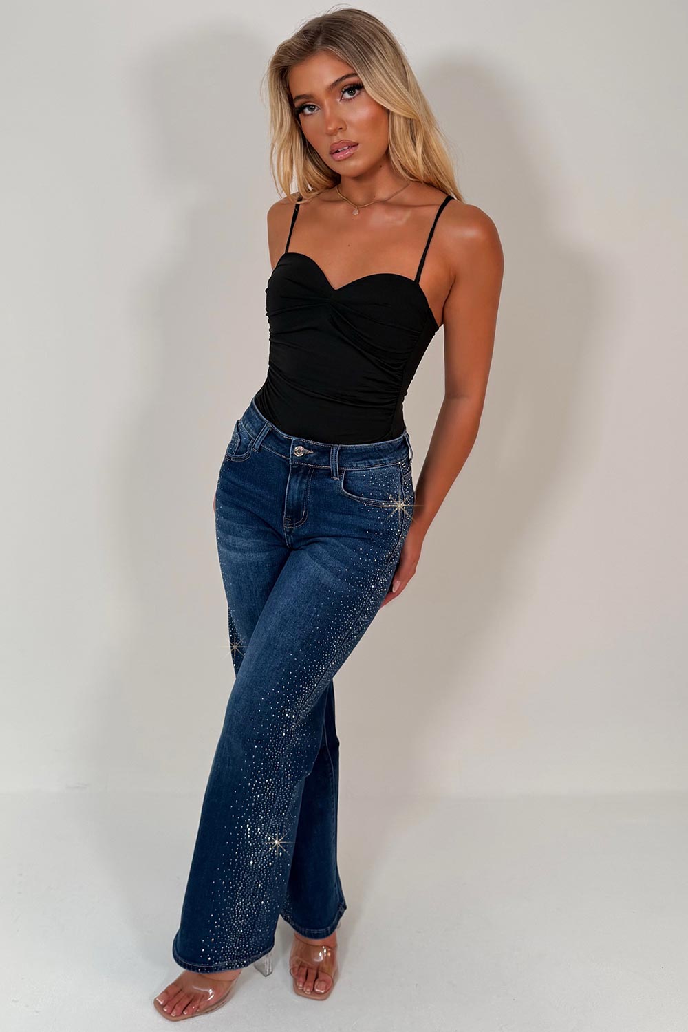 womens rhinestone diamante denim pants womens zara sparkly diamante jeans uk