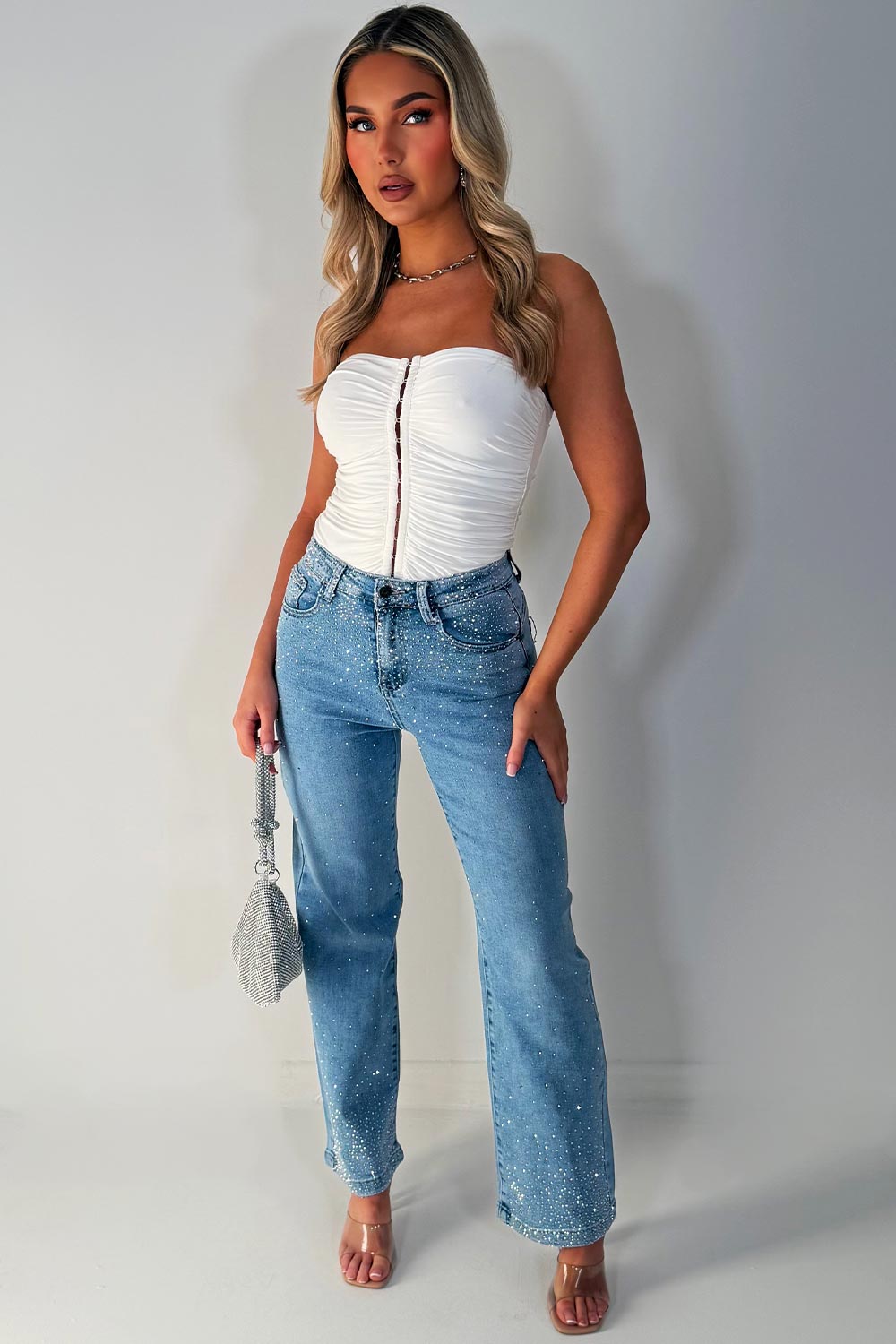 rhinestone jeans zara womens