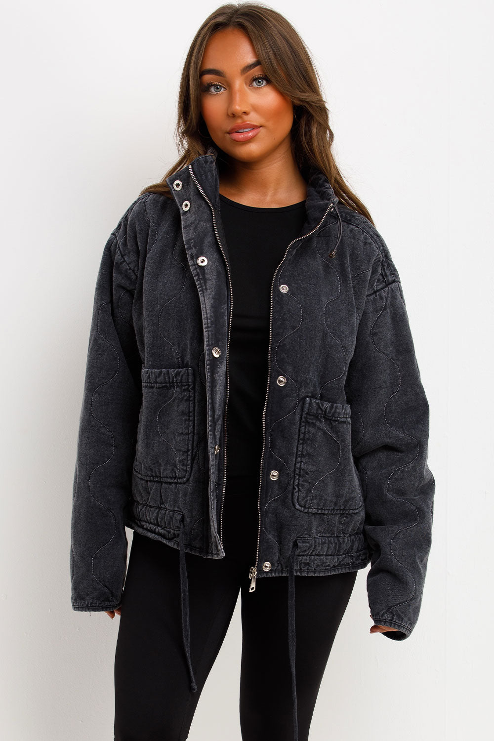 long sleeve quilted jacket for womens zara uk sale