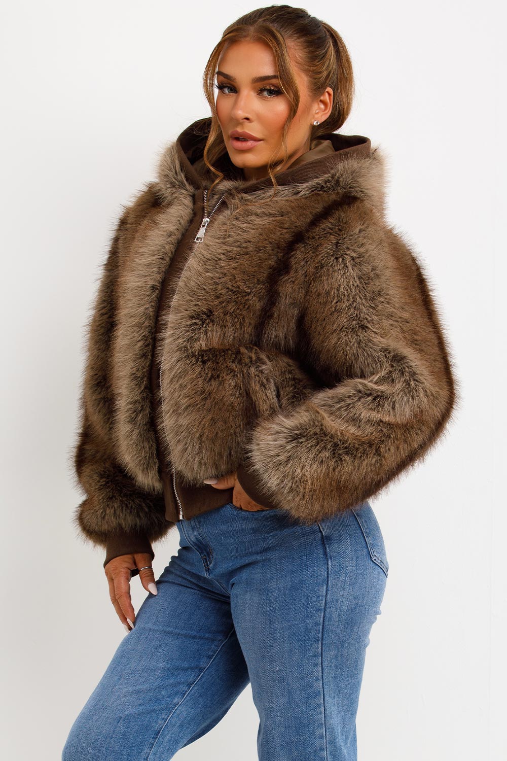 jaded london fur coat womens