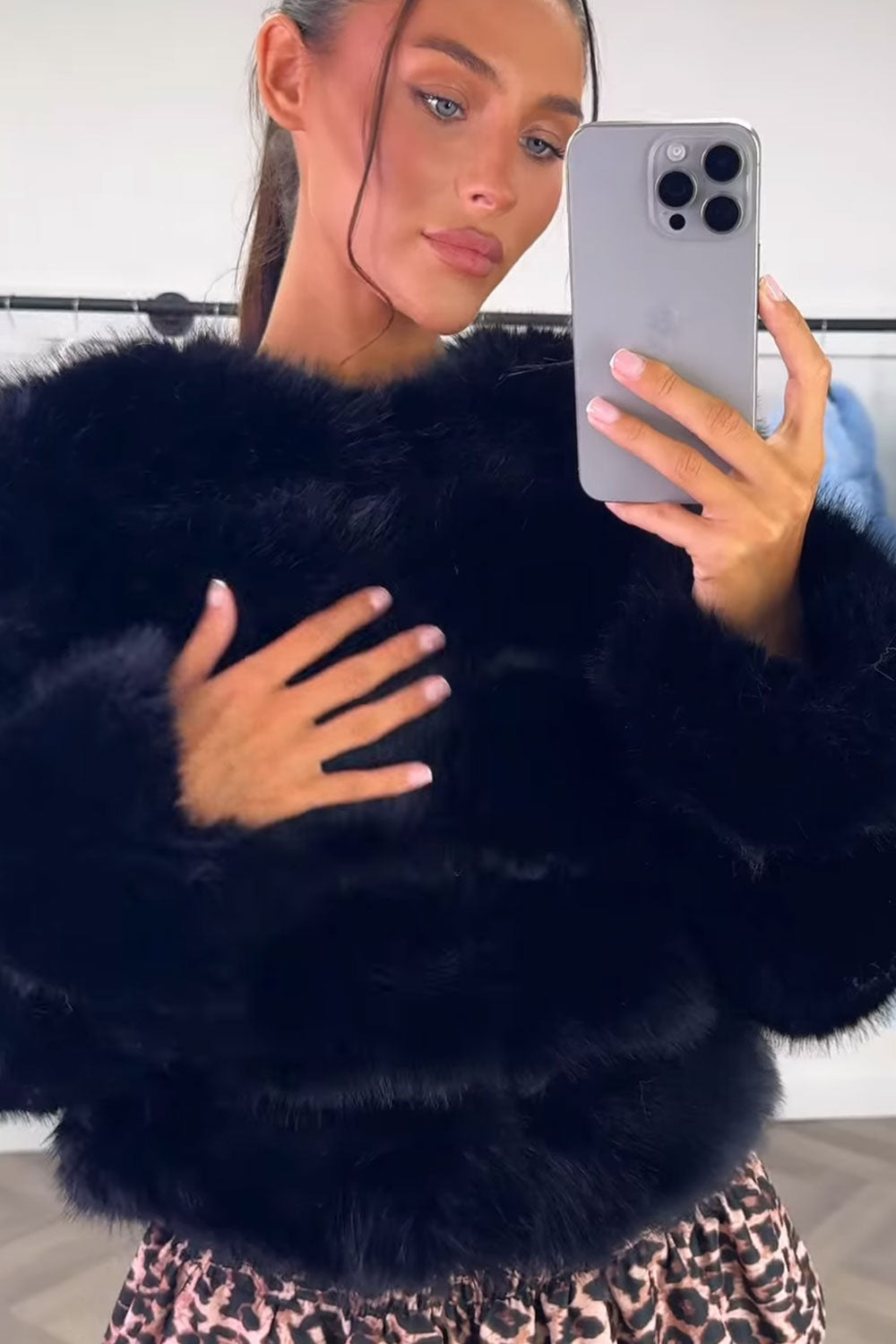 faux fur jacket black styledup