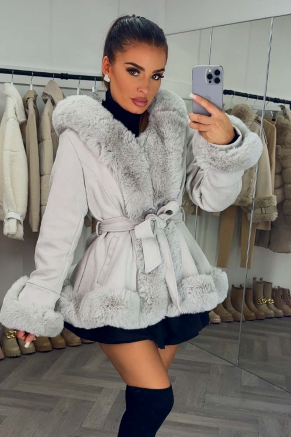 faux-fur-lined-hooded-belted-jacket-styledup-fashion