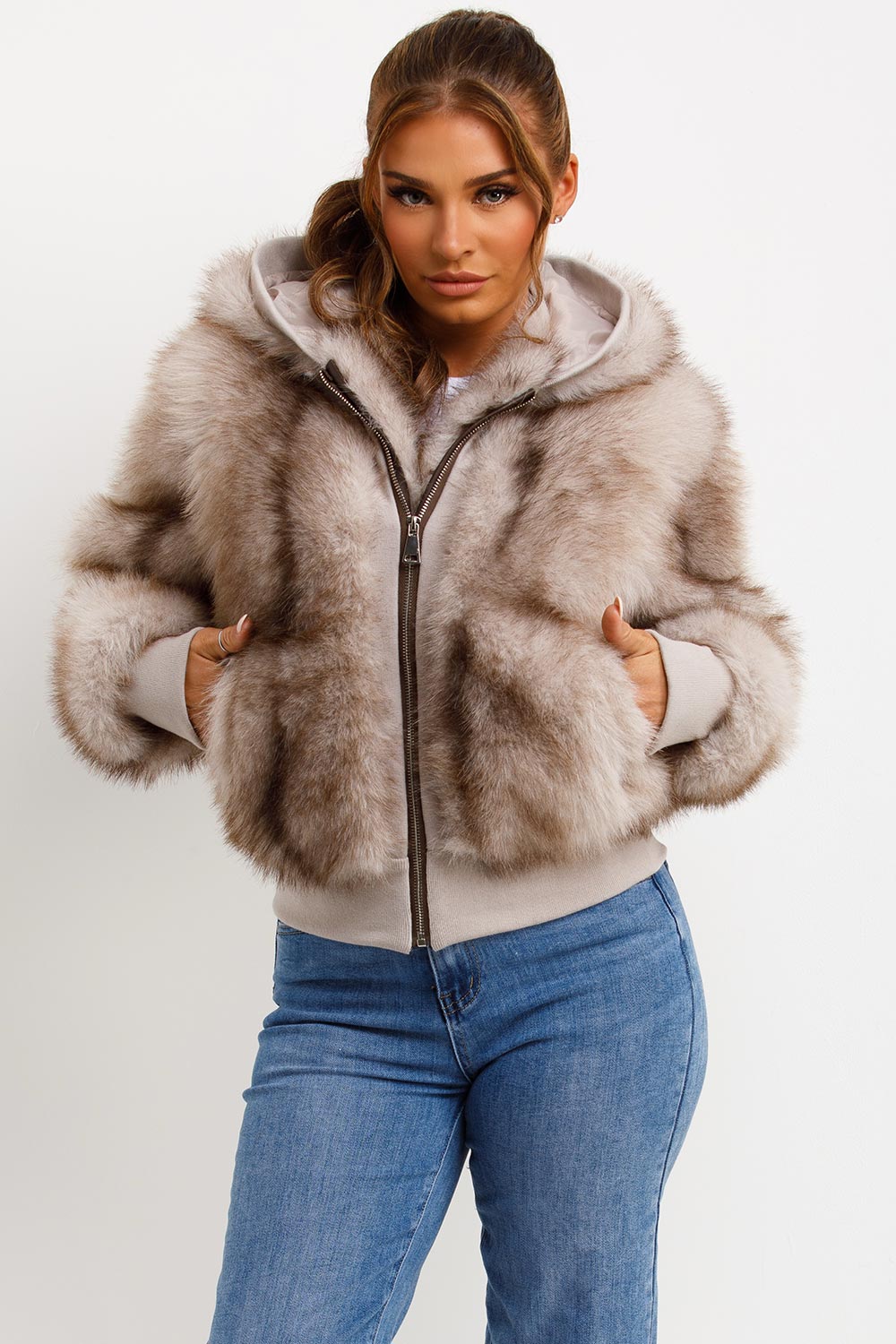 jaded london fur coat womens