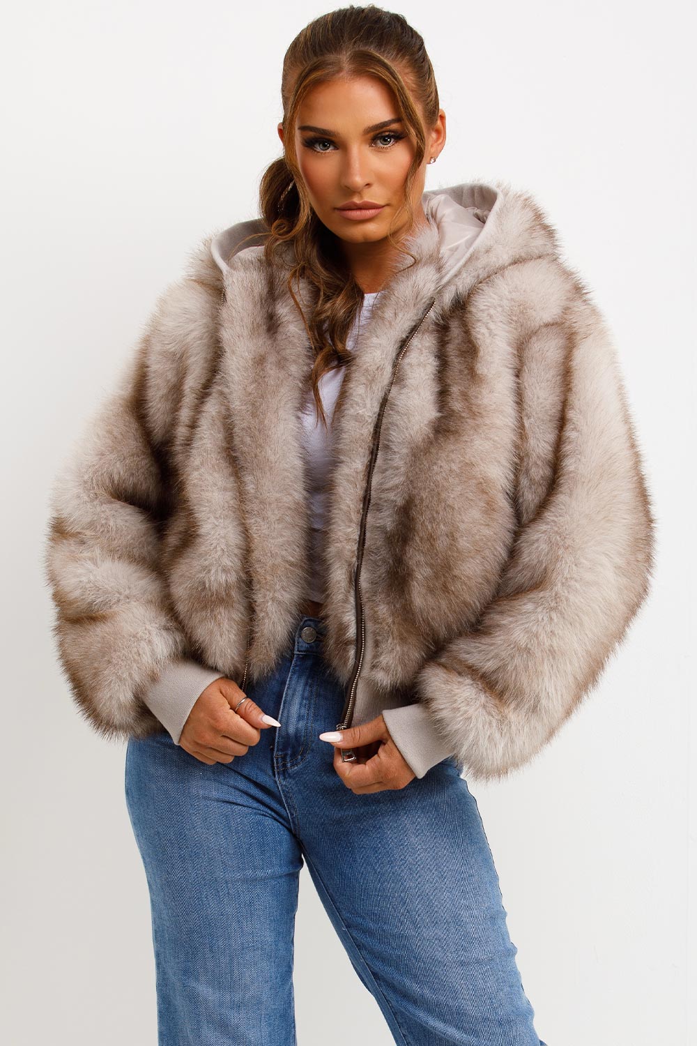 womens real mink fur coat styledup uk