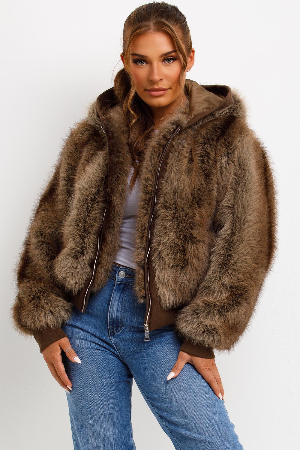 womens real mink fur coat styledup uk